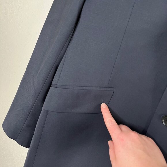 Paul Smith Mens Navy Blue Wool Blend Two-Button Suit Jacket Blazer 40/50 - Picture 11 of 14